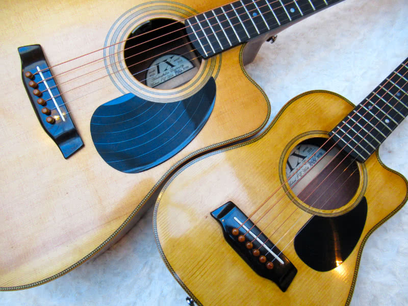 two acoustics guitars